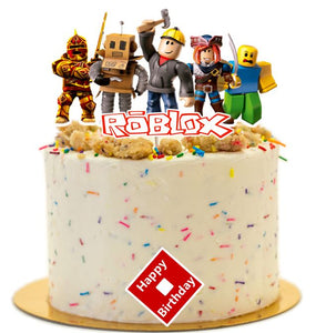 Roblox birthday cake topper, roblox cake decorations