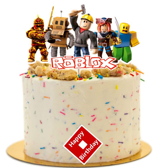 Roblox birthday cake topper, roblox cake decorations