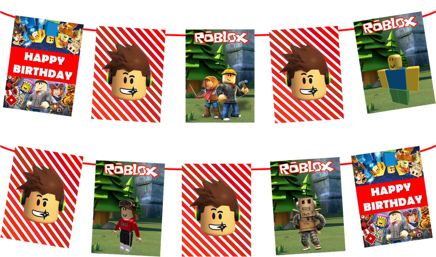 Roblox 7ft Party Banner, Birthday Party Supplies Decorations