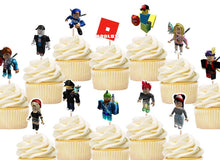Load image into Gallery viewer, Roblox cupcake toppers, cake decorations