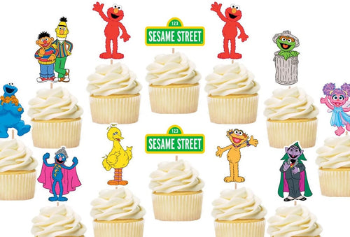 Sesame Street Cupcake Toppers, Handmade