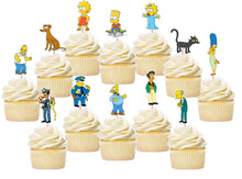 Load image into Gallery viewer, The Simpsons Cupcake Toppers, Handmade