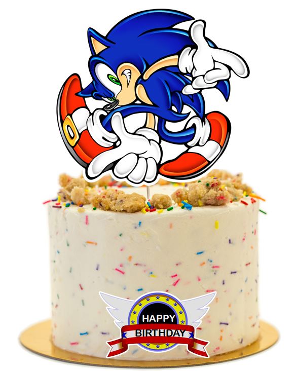  Sonic Happy Birthday Cake Toppers, Hedgehog