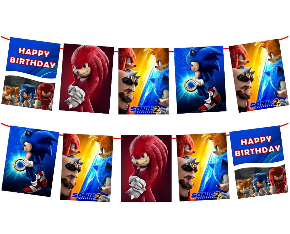 Sonic The Hedgehog Birthday Banner