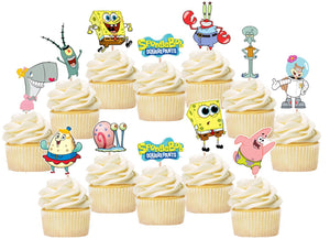 Spongebob Cupcake Toppers, Handmade
