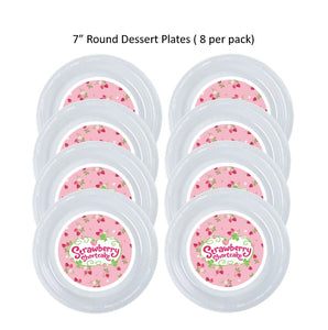 Strawberry Shortcake Clear Plastic Disposable Party Plates, 8pc per Pack, Choose Size