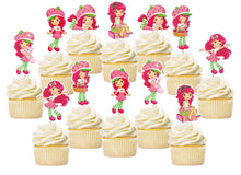 Load image into Gallery viewer, Strawberry Shortcake Cupcake Toppers, Handmade