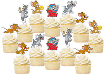 Load image into Gallery viewer, Tom and Jerry Cupcake Toppers, Handmade