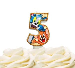 tom and jerry birthday number candle