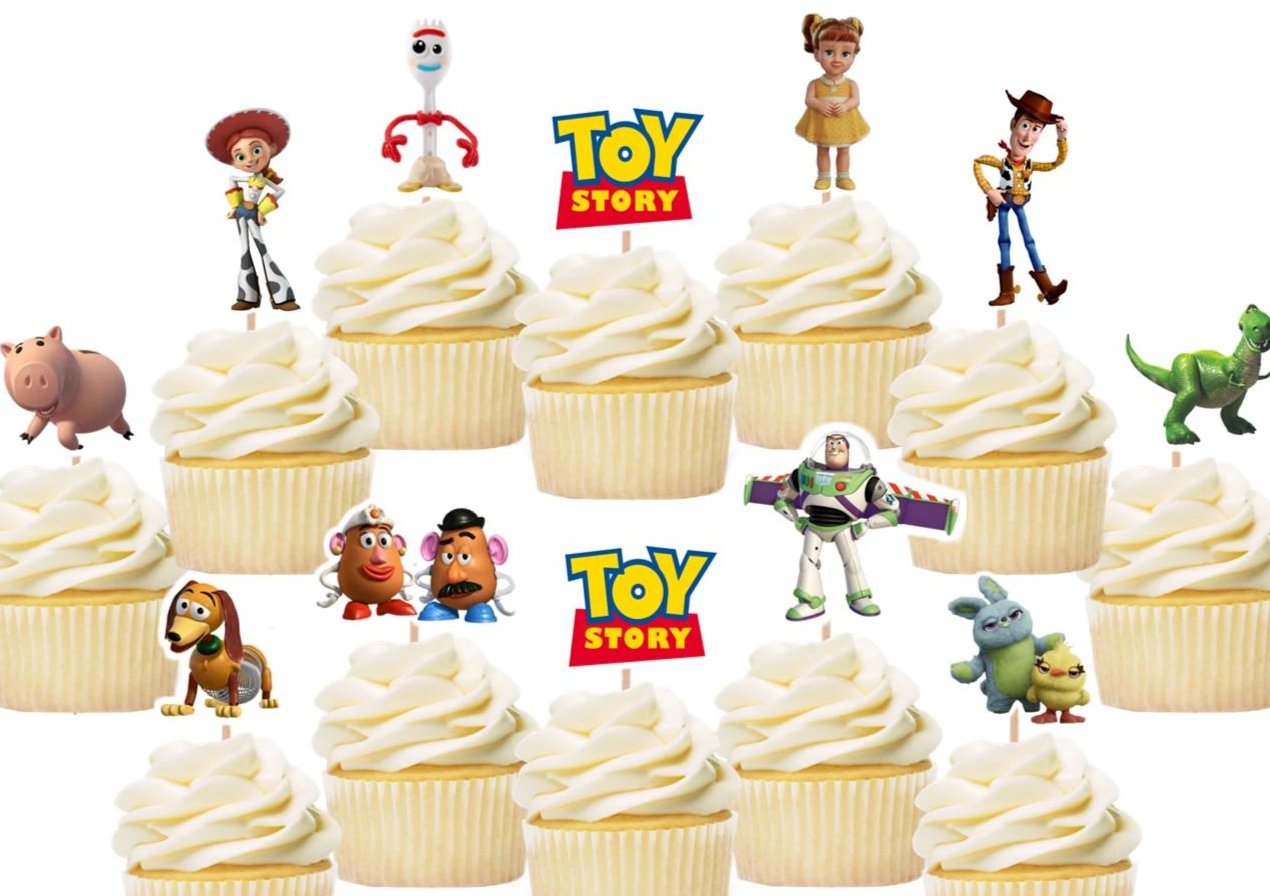 24 adornos comestibles para cupcakes Toy Story 4 - Decoraciones para  pasteles de Toy Story