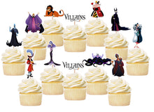 Load image into Gallery viewer, Villains Cupcake Toppers, Party Supplies