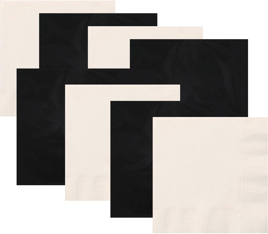 Black and White Luncheon Napkins, 16 piece