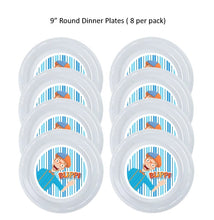 Load image into Gallery viewer, Blippi Clear Plastic Disposable Party Plates, 8pc per Pack, Choose Size