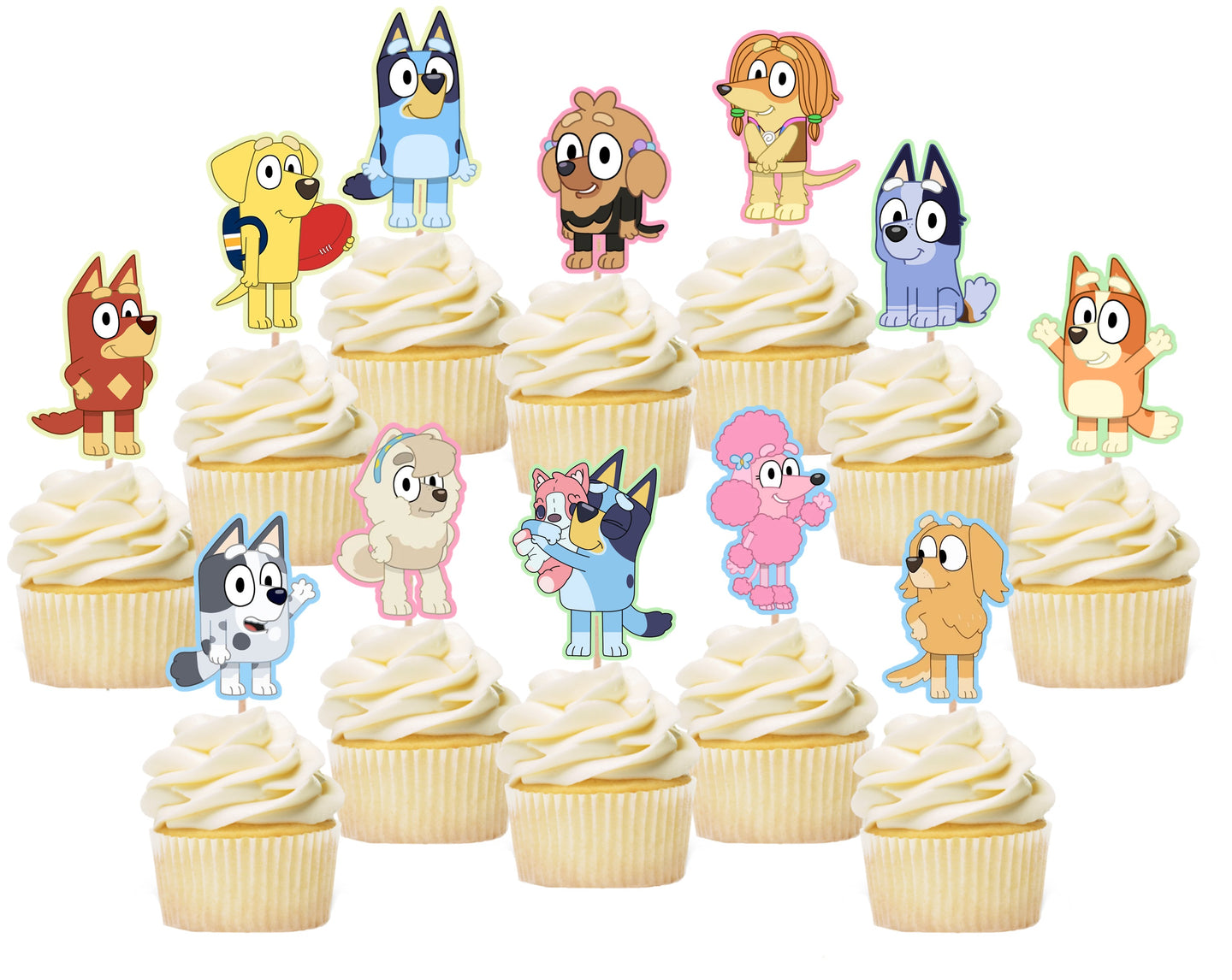 Girl Bluey Cupcake toppers