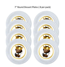 Load image into Gallery viewer, Afro Boss Baby Boy Clear Plastic Disposable Party Plates, 8pc per Pack, Choose Size
