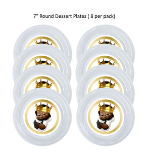 Afro Boss Baby Boy Clear Plastic Disposable Party Plates, 8pc per Pack, Choose Size