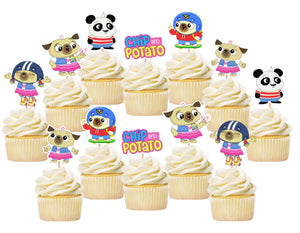 Chip and Potato Cupcake Toppers, Party Supplies