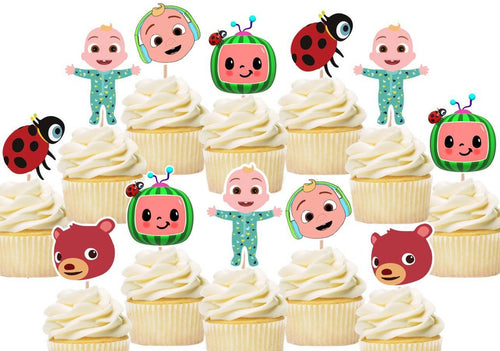 Cocomelon Cupcake Toppers, Handmade