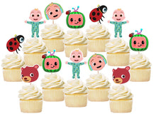 Load image into Gallery viewer, Cocomelon Cupcake Toppers, Handmade