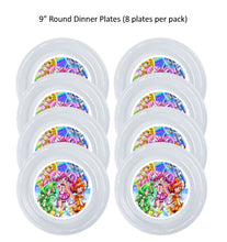 Load image into Gallery viewer, Glitter Force Clear Plastic Disposable Party Plates, 8pc per Pack, Choose Size