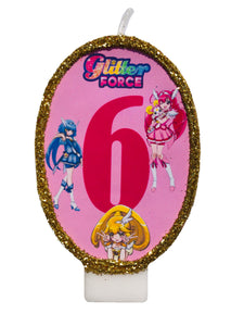 Glitter Force Birthday Candle Party Supplies, Choose Age