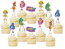 Load image into Gallery viewer, Glitter Force Cupcake Toppers, Handmade