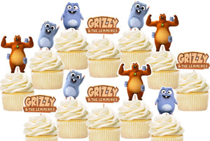 Grizzy and The Lemmings Cupcake Toppers