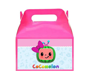 Pink Girl Cocomelon candy favor boxes