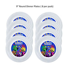 Load image into Gallery viewer, Rainbow Friends Clear Plastic Disposable Party Plates, 8pc per Pack, Choose Size