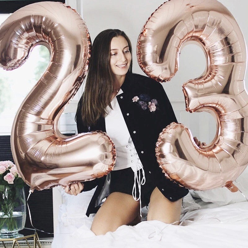 Rose Gold Foil Number Balloon in 40
