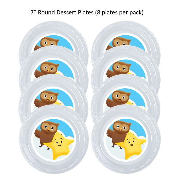 Super Simple Songs Clear Plastic Disposable Party Plates, 8pc per Pack, Choose Size