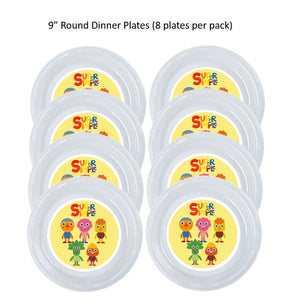 Super Simple Songs Clear Plastic Disposable Party Plates, 8pc per Pack, Choose Size