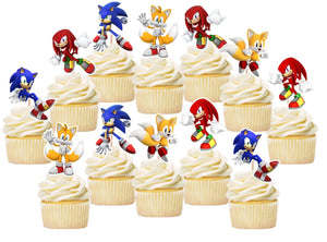 Sonic Cupcake Toppers, Handmade