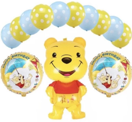Winnie The Pooh Happy Birthday Party Balloons, 13 Piece Set