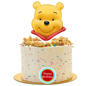Winnie the Pooh Birthday Cupcake Cake Party Favor 6 Piece Set