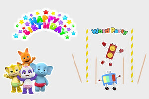 Word Party Cake Topper, Party Supplies
